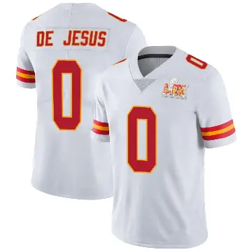 ＃0 Men's Jacob De Jesus White Limited Kansas City Chiefs Vapor Untouchable Super Bowl LIX Jersey