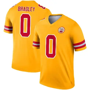 ＃0 Men's Shaun Bradley Gold Legend Kansas City Chiefs Inverted Jersey