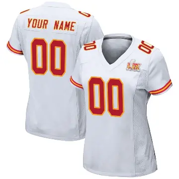 ＃00 Women's Custom White Game Kansas City Chiefs Super Bowl LIX Jersey
