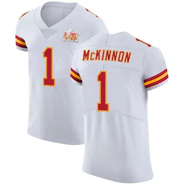 ＃1 Men's Jerick McKinnon White Elite Kansas City Chiefs Vapor Untouchable Super Bowl LIX Jersey