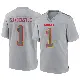＃1 Men's Leon Sandcastle Gray Game Kansas City Chiefs Atmosphere Fashion Jersey