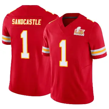 ＃1 Men's Leon Sandcastle Red Limited Kansas City Chiefs Vapor F.U.S.E. Super Bowl LIX Jersey