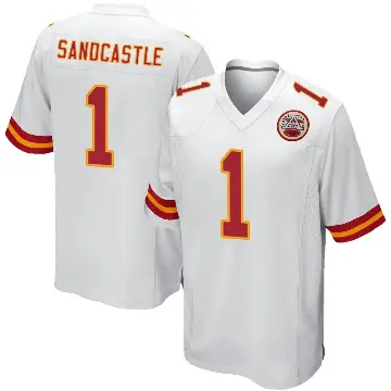 ＃1 Men's Leon Sandcastle White Game Kansas City Chiefs Jersey