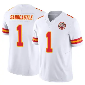 ＃1 Men's Leon Sandcastle White Limited Kansas City Chiefs Vapor F.U.S.E. Jersey