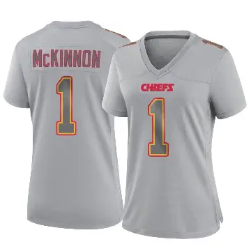 ＃1 Women's Jerick McKinnon Gray Game Kansas City Chiefs Atmosphere Fashion Jersey
