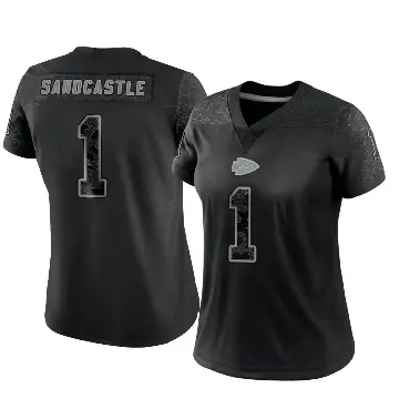 ＃1 Women's Leon Sandcastle Black Limited Kansas City Chiefs Reflective Jersey