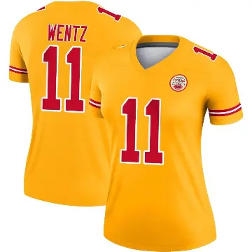 ＃11 Women's Carson Wentz Gold Legend Kansas City Chiefs Inverted Jersey