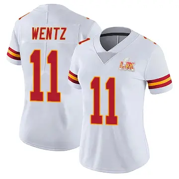 ＃11 Women's Carson Wentz White Limited Kansas City Chiefs Vapor Untouchable Super Bowl LIX Jersey
