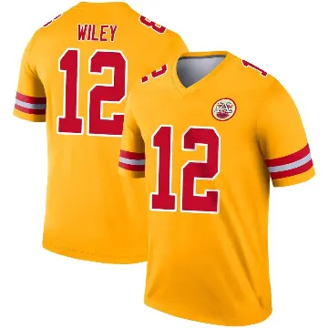 ＃12 Men's Jared Wiley Gold Legend Kansas City Chiefs Inverted Jersey