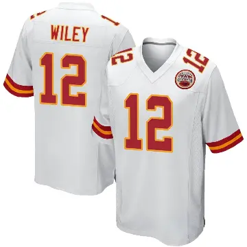 ＃12 Youth Jared Wiley White Game Kansas City Chiefs Jersey