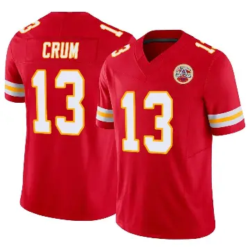 ＃13 Men's Dustin Crum Red Limited Kansas City Chiefs Vapor F.U.S.E. Jersey