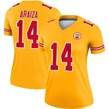 ＃14 Women's Matt Araiza Gold Legend Kansas City Chiefs Inverted Jersey