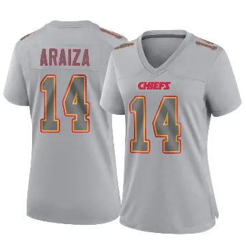 ＃14 Women's Matt Araiza Gray Game Kansas City Chiefs Atmosphere Fashion Jersey