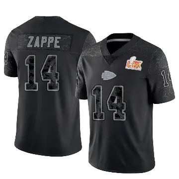＃14 Youth Bailey Zappe Black Limited Kansas City Chiefs Reflective Super Bowl LIX Jersey