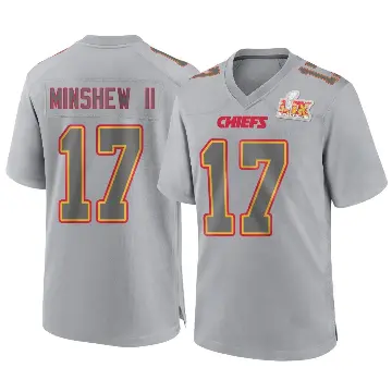 ＃17 Youth Gardner Minshew Gray Game Kansas City Chiefs Atmosphere Fashion Super Bowl LIX Jersey