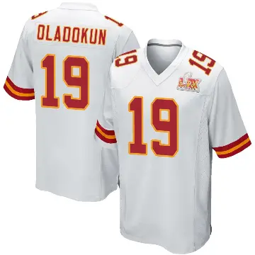 ＃19 Youth Chris Oladokun White Game Kansas City Chiefs Super Bowl LIX Jersey