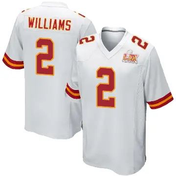 ＃2 Youth Joshua Williams White Game Kansas City Chiefs Super Bowl LIX Jersey