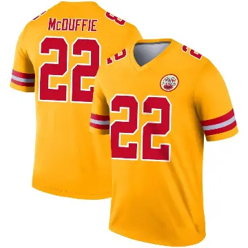 ＃22 Men's Trent McDuffie Gold Legend Kansas City Chiefs Inverted Jersey