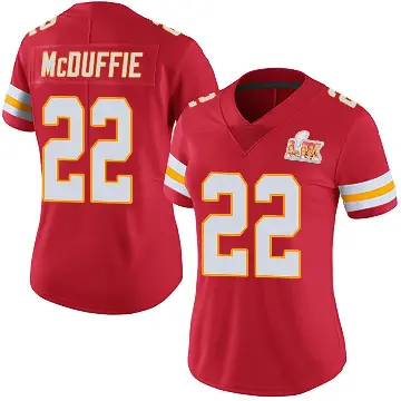 ＃22 Women's Trent McDuffie Red Limited Kansas City Chiefs Team Color Vapor Untouchable Super Bowl LIX Jersey