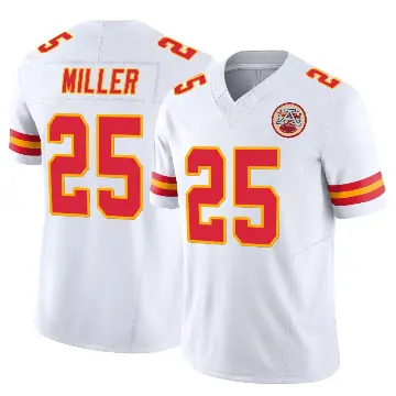 ＃25 Youth Glendon Miller White Limited Kansas City Chiefs Vapor F.U.S.E. Jersey