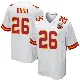 ＃26 Men's Deon Bush White Game Kansas City Chiefs Jersey