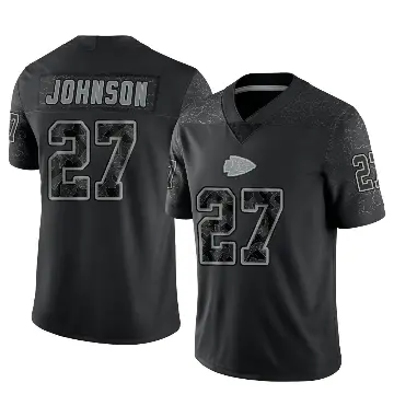 ＃27 Youth Larry Johnson Black Limited Kansas City Chiefs Reflective Jersey