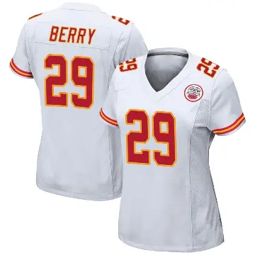 ＃29 Women's Eric Berry White Game Kansas City Chiefs Jersey