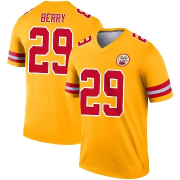 ＃29 Youth Eric Berry Gold Legend Kansas City Chiefs Inverted Jersey