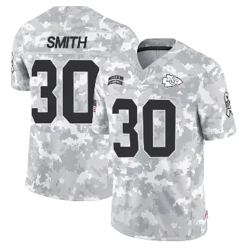 ＃30 Men's Brashard Smith Arctic Camo Limited Kansas City Chiefs 2024 Salute to Service Jersey