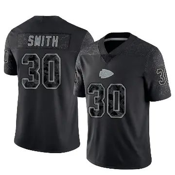 ＃30 Men's Brashard Smith Black Limited Kansas City Chiefs Reflective Jersey