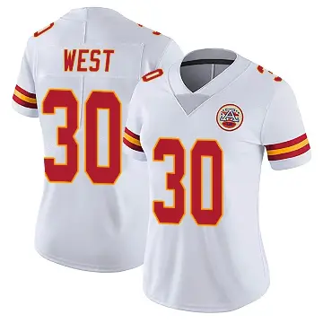 ＃30 Women's Charcandrick West White Limited Kansas City Chiefs Vapor Untouchable Jersey