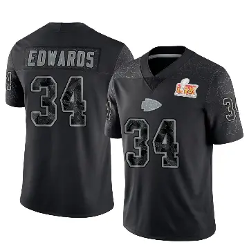 ＃34 Men's Mike Edwards Black Limited Kansas City Chiefs Reflective Super Bowl LIX Jersey
