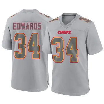 ＃34 Men's Mike Edwards Gray Game Kansas City Chiefs Atmosphere Fashion Jersey
