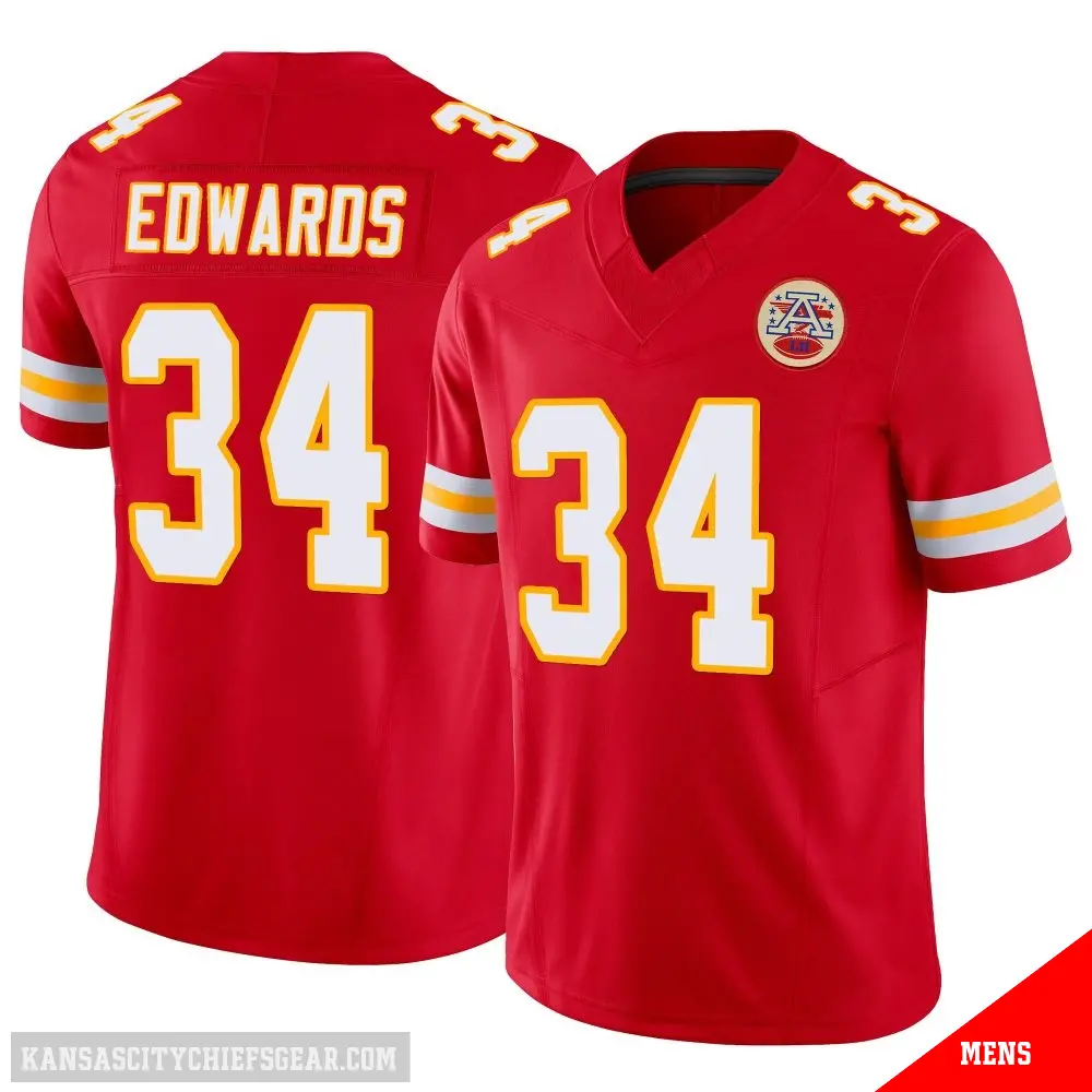 ＃34 Men's Mike Edwards Red Limited Kansas City Chiefs Vapor F.U.S.E. Jersey