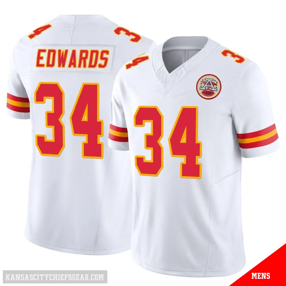 ＃34 Men's Mike Edwards White Limited Kansas City Chiefs Vapor F.U.S.E. Jersey