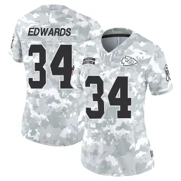 ＃34 Women's Mike Edwards Arctic Camo Limited Kansas City Chiefs 2024 Salute to Service Jersey