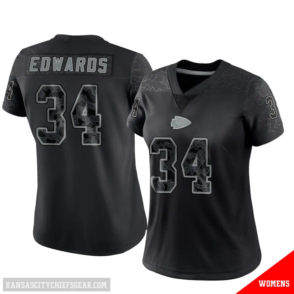 ＃34 Women's Mike Edwards Black Limited Kansas City Chiefs Reflective Jersey