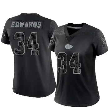 ＃34 Women's Mike Edwards Black Limited Kansas City Chiefs Reflective Jersey