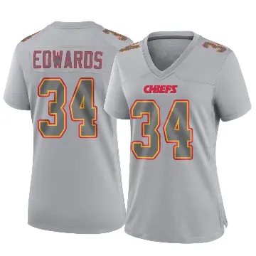 ＃34 Women's Mike Edwards Gray Game Kansas City Chiefs Atmosphere Fashion Jersey