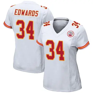 ＃34 Women's Mike Edwards White Game Kansas City Chiefs Jersey