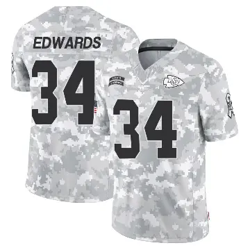 ＃34 Youth Mike Edwards Arctic Camo Limited Kansas City Chiefs 2024 Salute to Service Jersey