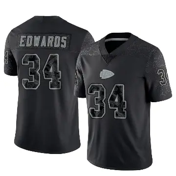 ＃34 Youth Mike Edwards Black Limited Kansas City Chiefs Reflective Jersey