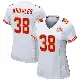 ＃38 Women's Kevin Knowles White Game Kansas City Chiefs Super Bowl LIX Jersey