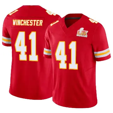 ＃41 Men's James Winchester Red Limited Kansas City Chiefs Vapor F.U.S.E. Super Bowl LIX Jersey