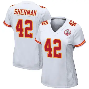 ＃42 Women's Anthony Sherman White Game Kansas City Chiefs Jersey