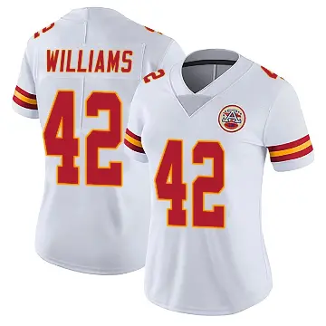 ＃42 Women's Major Williams White Limited Kansas City Chiefs Vapor Untouchable Jersey