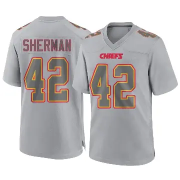 ＃42 Youth Anthony Sherman Gray Game Kansas City Chiefs Atmosphere Fashion Jersey