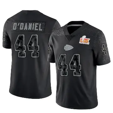 ＃44 Men's Dorian O'Daniel Black Limited Kansas City Chiefs Reflective Super Bowl LIX Jersey