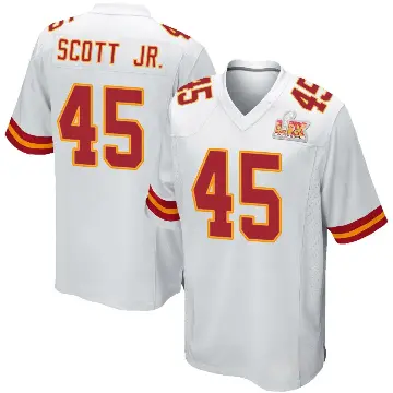 ＃45 Men's Eric Scott Jr. White Game Kansas City Chiefs Super Bowl LIX Jersey