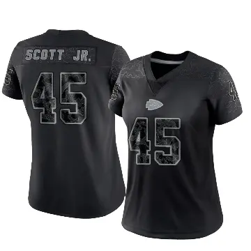 ＃45 Women's Eric Scott Jr. Black Limited Kansas City Chiefs Reflective Jersey